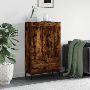 vidaXL Buffet haut chêne fumé 69,5x31x115 cm bois d'ingénierie pas cher