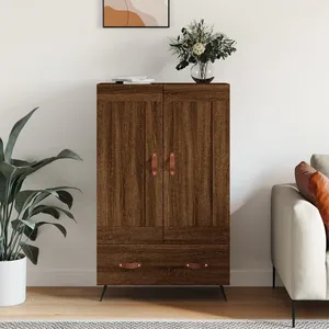 vidaXL Buffet haut chêne marron 69,5x31x115 cm bois d'ingénierie pas cher