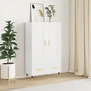 vidaXL Buffet haut blanc 69,5x31x115 cm bois d'ingénierie pas cher