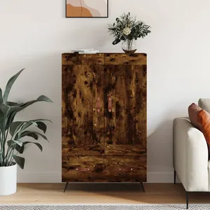 vidaXL Buffet haut chêne fumé 69,5x31x115 cm bois d'ingénierie pas cher