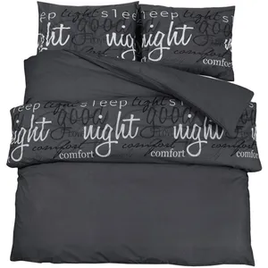 vidaXL Ensemble de housse de couette Noir 260x240 cm Coton pas cher