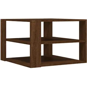 vidaXL Table basse chêne marron 59,5x59,5x40 cm bois d'ingénierie pas cher