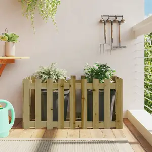 Comparateur de prix : vidaXL Lit surélevé de jardin design de clôture bois de pin imprégné