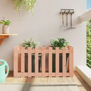 vidaXL Lit surélevé de jardin design de clôture bois douglas massif pas cher