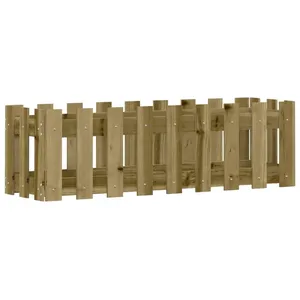 vidaXL Lit surélevé de jardin design de clôture bois de pin imprégné pas cher