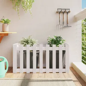 vidaXL Lit surélevé de jardin design de clôture 100x50x50cm pin massif pas cher
