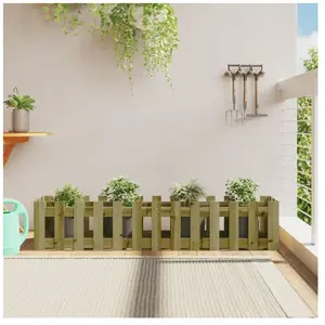 vidaXL Lit surélevé de jardin design de clôture bois de pin imprégné