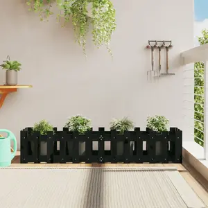 vidaXL Lit surélevé de jardin design de clôture 150x30x30cm pin massif