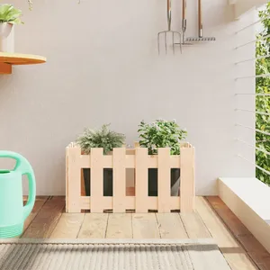 Comparateur de prix : vidaXL Jardinière avec design de clôture 60x30x30 cm pin massif