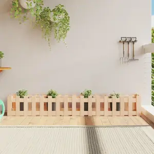 vidaXL Lit surélevé de jardin design de clôture 200x30x30cm pin massif pas cher