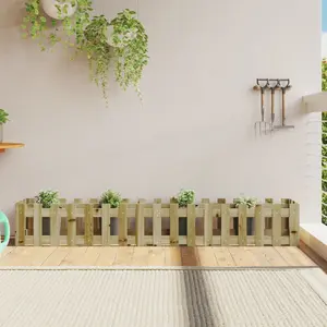vidaXL Lit surélevé de jardin design de clôture bois de pin imprégné pas cher
