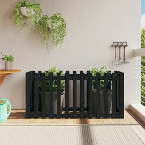 vidaXL Lit surélevé de jardin design de clôture 150x50x70cm pin massif pas cher