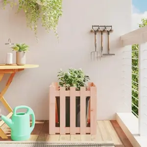 Comparateur de prix : vidaXL Jardinière avec design de clôture 50x50x50 cm Douglas massif