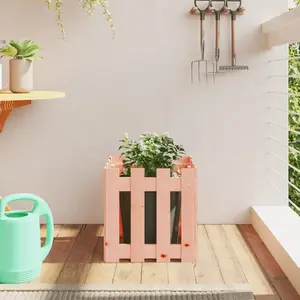 Comparateur de prix : vidaXL Jardinière avec design de clôture 40x40x40 cm Douglas massif