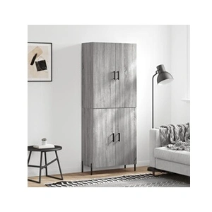 vidaXL Buffet haut Sonoma gris 69,5x34x180 cm Bois d'ingénierie pas cher