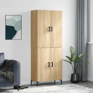 vidaXL Highboard chêne Sonoma 69,5x34x180 cm Matériau dérivé du bois pas cher