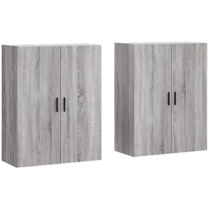vidaXL Armoires murales 2 pcs sonoma gris 69,5x34x90 cm pas cher
