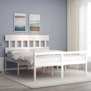 vidaXL Lit pour personne âgée et tête de lit 160x200 cm bois massif