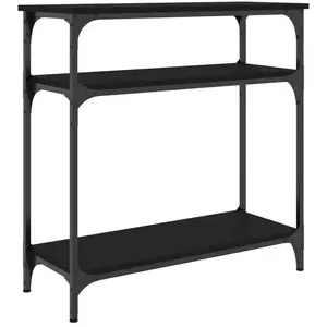 vidaXL Table console noir 75x29x75 cm bois d'ingénierie pas cher