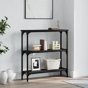 vidaXL Table console noir 75x22,5x75 cm bois d'ingénierie pas cher