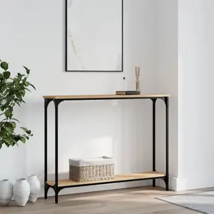 vidaXL Table console chêne sonoma 100x22,5x75 cm bois d'ingénierie pas cher