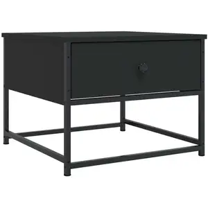 vidaXL Table basse noir 51x51x40 cm bois d'ingénierie pas cher