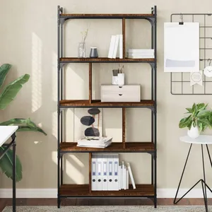 Comparateur de prix : vidaXL Bibliothèque 5 niveaux chêne brun 76x32x158cm bois d'ingénierie