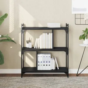 Comparateur de prix : vidaXL Bibliothèque à 3 niveaux noir 76x32x88 cm bois d'ingénierie