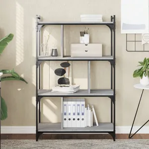 Comparateur de prix : vidaXL Bibliothèque à 4 niveaux sonoma gris 76x32x123 cm