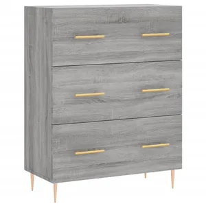 vidaXL Buffet haut Sonoma gris 69,5x34x180 cm Bois d'ingénierie pas cher