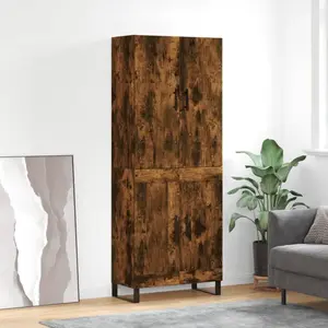 vidaXL Buffet haut Chêne fumé 180 cm - Bois d'ingénierie pas cher