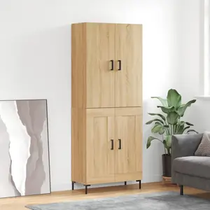 vidaXL Highboard chêne Sonoma 69,5x34x180 cm Matériau dérivé du bois pas cher
