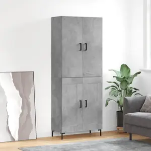 vidaXL vidaXL Buffet haut Gris béton 69,5x34x180 cm Bois d'ingénierie pas cher
