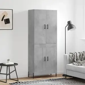 vidaXL Buffet haut Gris béton 69,5x34x180 cm pas cher