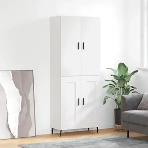 VIDAXL Buffet haut Blanc 69,5x34x180 cm Bois d'ingénierie, buffet, armoire latérale, armoire de rangement, armoire, buffets, armoire haute