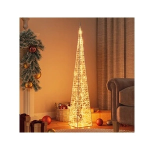 vidaXL Cônes lumineux de Noël 60 LED blanc chaud 120 cm acryliqueVendu parcarrefour