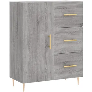 vidaXL Buffet haut Sonoma gris 69,5x34x180 cm Bois d'ingénierie pas cher