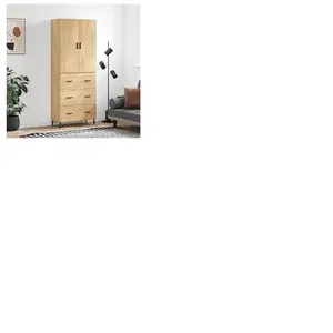 VIDAXL Buffet haut Chêne sonoma 69,5x34x180 cm Bois d'ingénierie, buffet, armoire latérale, armoire de rangement, armoire, buffets, armoire hauteVendu paramazon