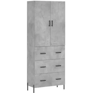 vidaXL Buffet haut - Gris Béton pas cher