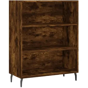 vidaXL Buffet haut Chêne fumé 69,5x34x180 cm Bois d'ingénierie pas cher