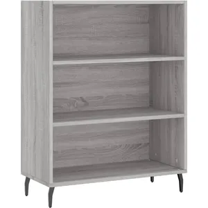 vidaXL Buffet haut Sonoma gris 69,5x34x180 cm Bois d'ingénierie pas cher