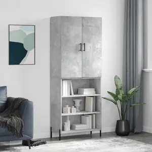 vidaXL Buffet haut Gris béton 69,5x34x180 cm pas cher
