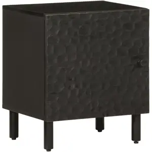 vidaXL Table de chevet noir 40x33x46 cm bois de manguier solide pas cher
