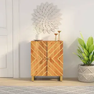 vidaXL Armoire latérale marron et noir 60x33,5x75 cm bois de manguier pas cher