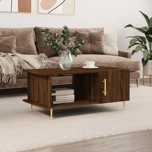 vidaXL Table basse chêne marron 90x50x40 cm bois d'ingénierie pas cher