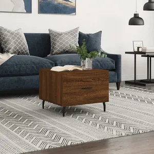 vidaXL Table basse Chêne marron 50x50x40 cm Bois d'ingénierie pas cher