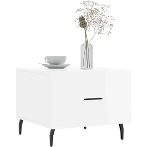 Comparateur de prix : vidaXL Tables basses 2 pcs blanc brillant 50x50x40cm bois d'ingénierie