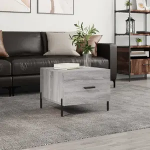vidaXL Table basse Sonoma gris 50x50x40 cm Bois d'ingénierie pas cher