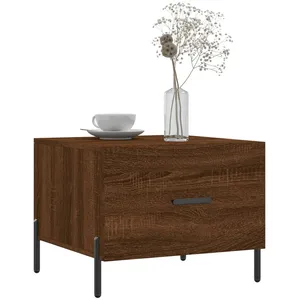 vidaXL Tables basses 2 pcs chêne marron 50x50x40 cm bois d'ingénierie pas cher