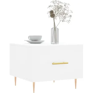 vidaXL Tables basses 2 pcs blanc 50x50x40 cm bois d'ingénierie pas cher